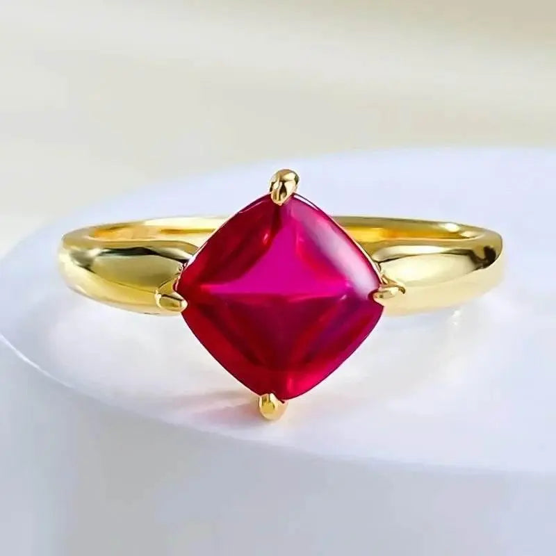 Radiant Cut Lab Moissanite Diamond Ring 100% Real 925 Rings by Dropshee