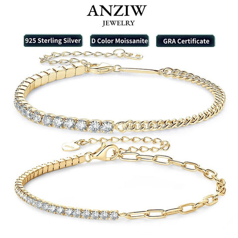 18k Gold Plated Moissanite Bracelet GiFiFY