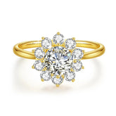 14K Gold Moissanite Flower Ring - GiFTiFY