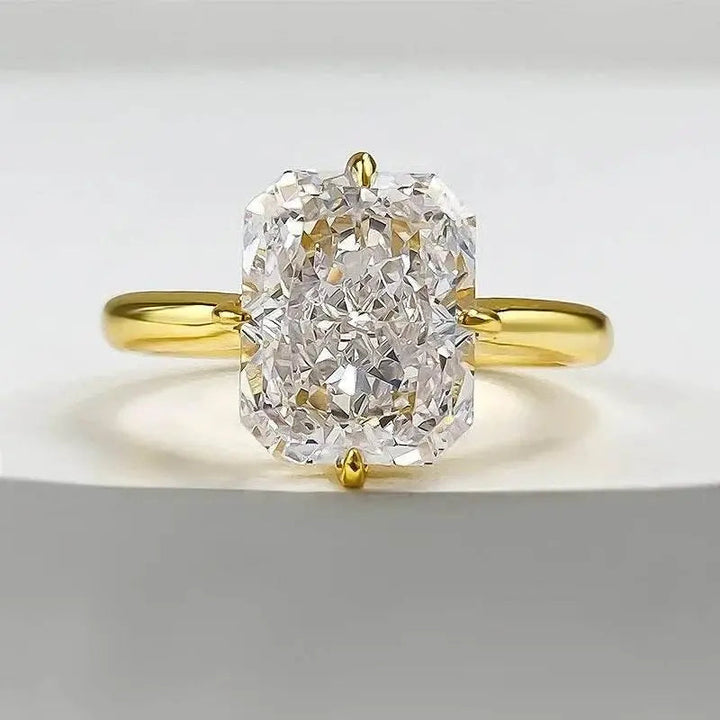 Radiant Cut Lab Moissanite Diamond Ring 100% Real 925 - GiFTiFY