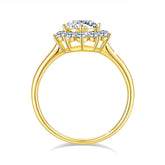 14K Gold Moissanite Flower Ring - GiFTiFY