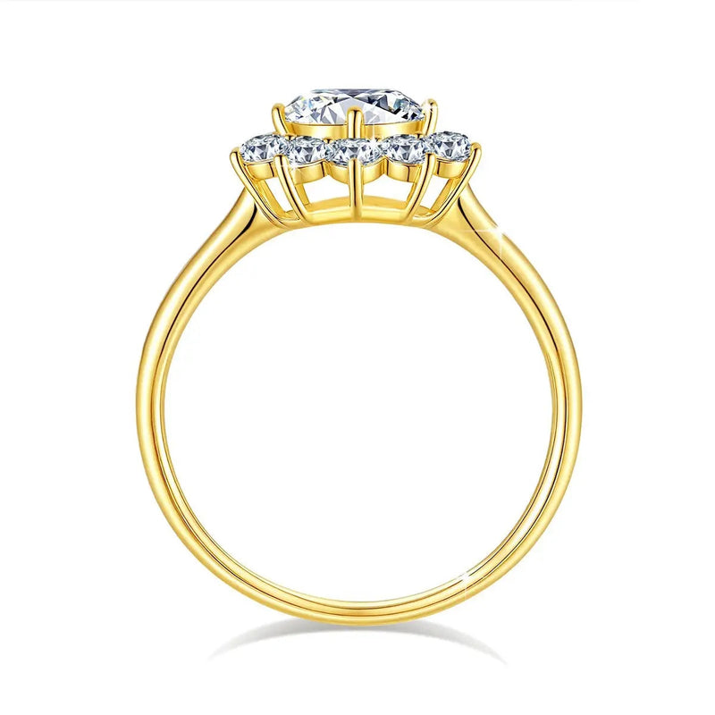 14K Gold Moissanite Flower Ring Rings by Dropshee