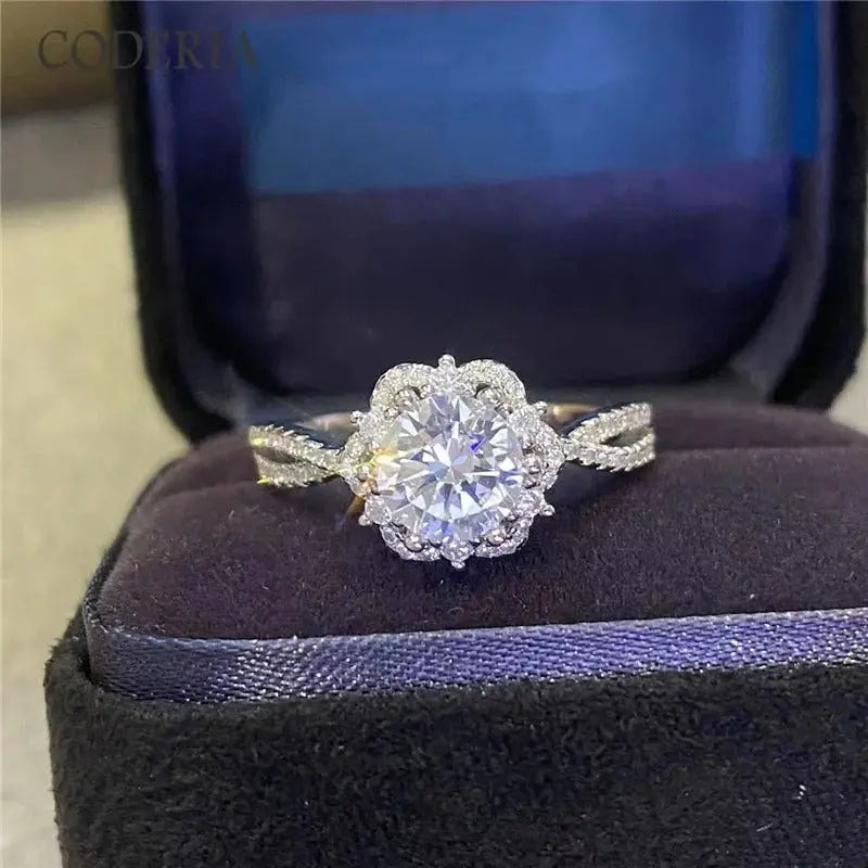 Princess Aisha 6 Claw 2 CT Moissanite Ring D Color VVS Diamond Certified Luxury Wedding Rings 925 Sterling Silver Jewelry - GiFTiFY