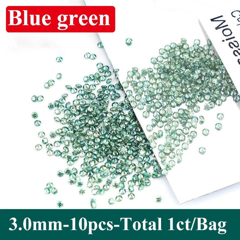 Blue Green Moissanite Loose Stones 0.1-10ct GiFiFY