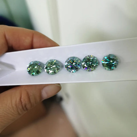 Blue Green Moissanite Loose Stones 0.1-10ct GiFiFY