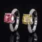 Vintage Pink Moissanite Diamond Ring 100% Real 925 Sterling Silver Party Wedding Band Rings for Women Bridal Engagement Jewelry Dropshee