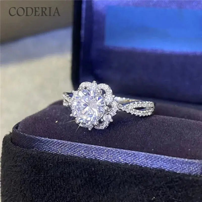 Princess Aisha 6 Claw 2 CT Moissanite Ring D Color VVS Diamond Certified Luxury Wedding Rings 925 Sterling Silver Jewelry - GiFTiFY