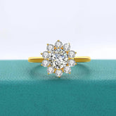 14K Gold Moissanite Flower Ring - GiFTiFY
