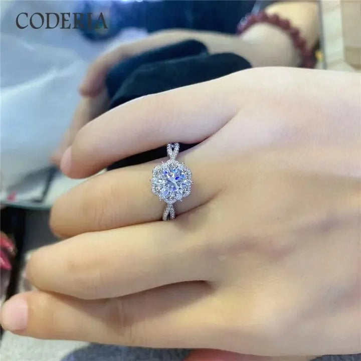 Princess Aisha 6 Claw 2 CT Moissanite Ring D Color VVS Diamond Certified Luxury Wedding Rings 925 Sterling Silver Jewelry - GiFTiFY