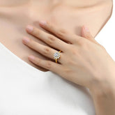 14K Gold Moissanite Flower Ring - GiFTiFY