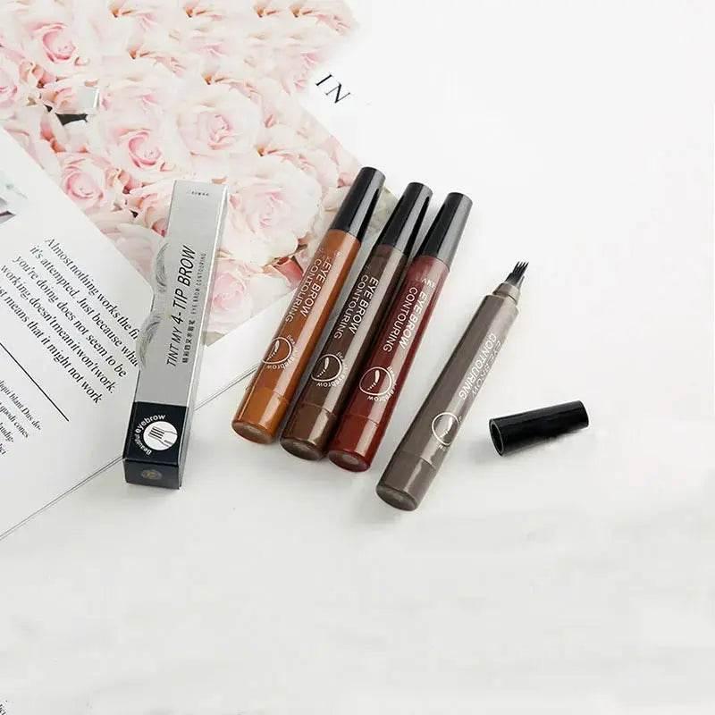 Brown Waterproof Brow Microblading Pen Eyebrow Eyeliner Brush by DK-Cosmetics Store