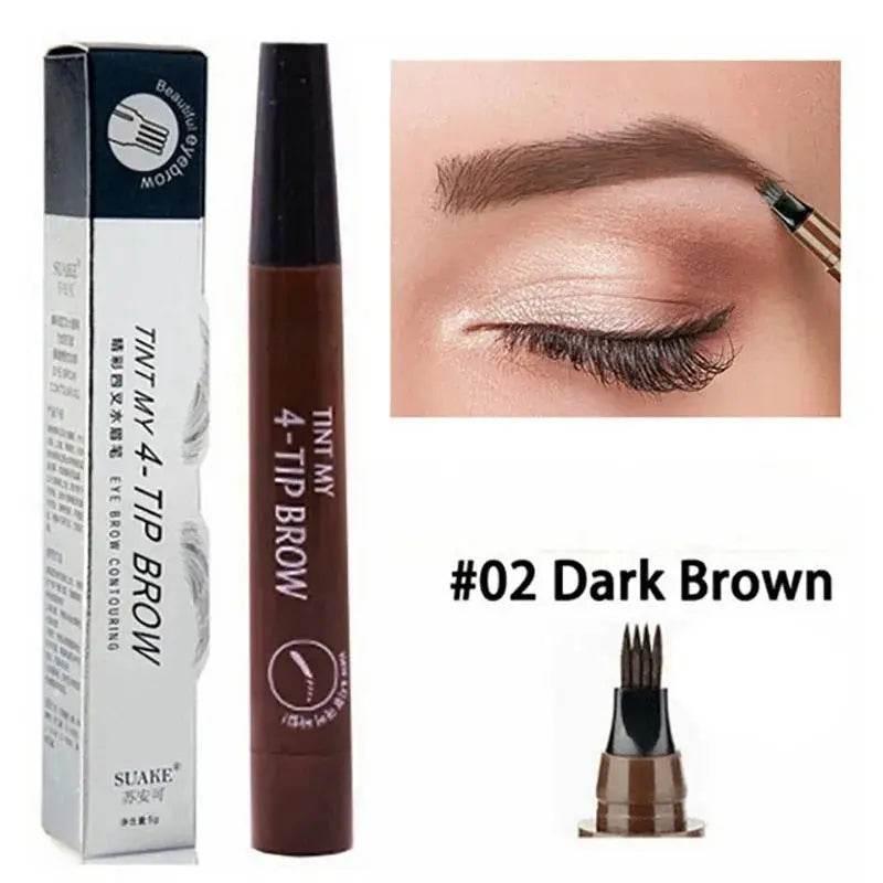 Brown Waterproof Brow Microblading Pen Eyebrow Eyeliner Brush by DK-Cosmetics Store