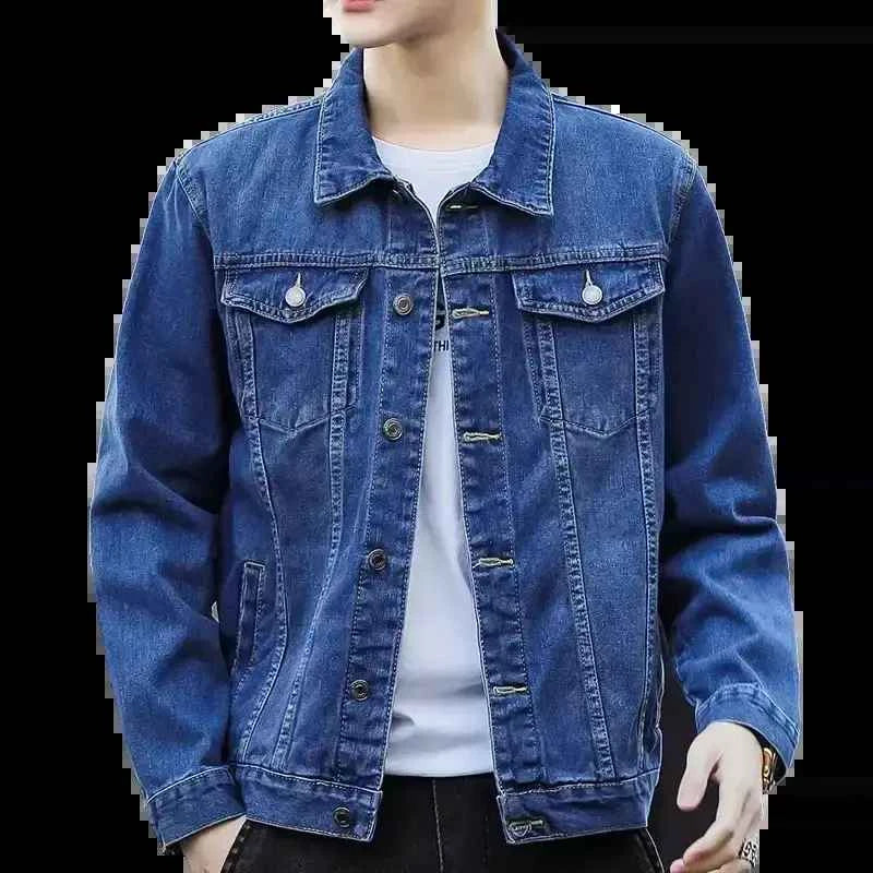 Mens Denim Jacket Blue Fall Casual Work