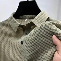 Mens Lop-Up Hollow Short-Sleeved Woven Shirts