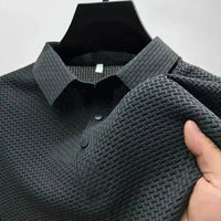 Mens Lop-Up Hollow Short-Sleeved Woven Shirts