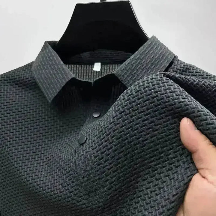 Mens Lop-Up Hollow Short-Sleeved Woven Shirts - GiFTiFY