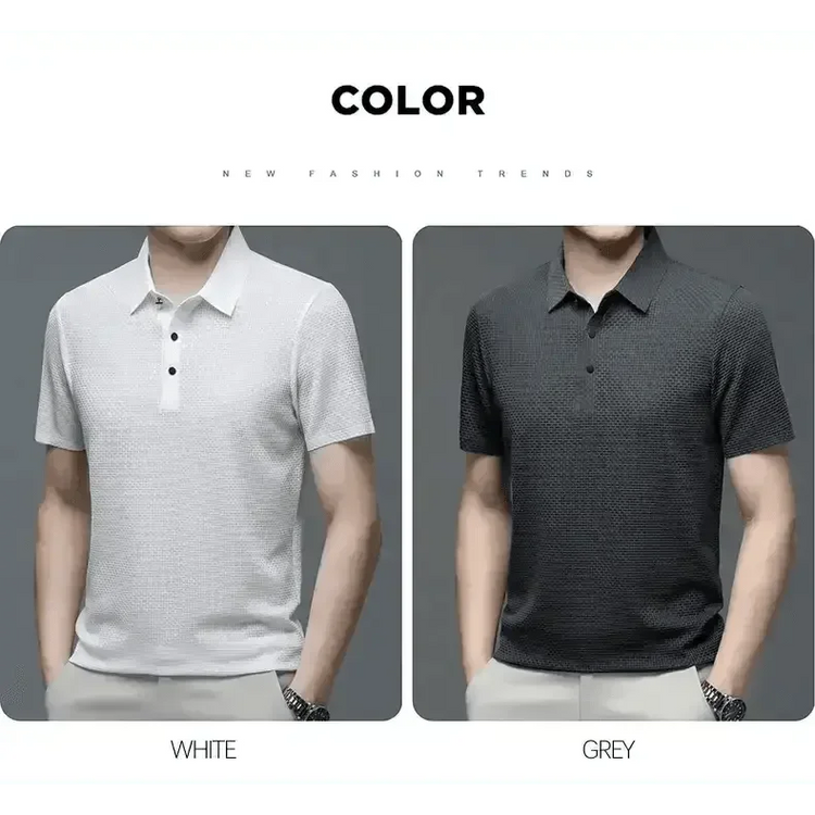 Mens Lop-Up Hollow Short-Sleeved Woven Shirts - GiFTiFY