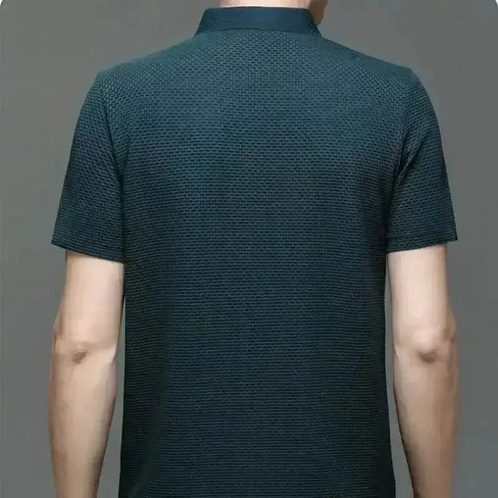 Mens Lop-Up Hollow Short-Sleeved Woven Shirts - GiFTiFY