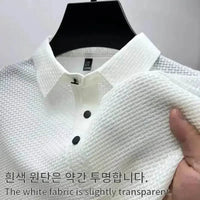Mens Lop-Up Hollow Short-Sleeved Woven Shirts