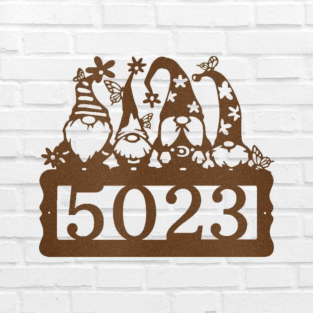 Gnome Address Personalized Gifts - Custom Metal Sign - GiFTiFY