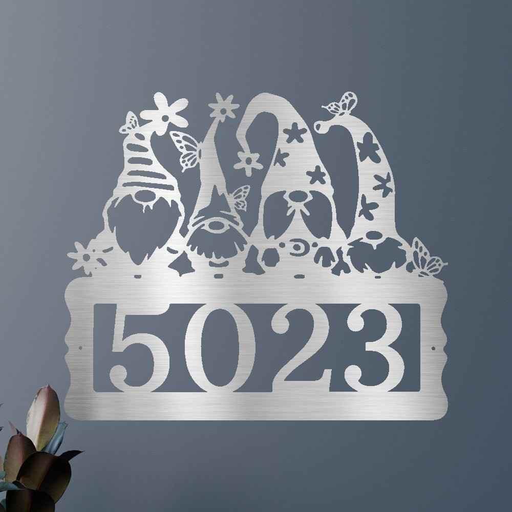 Gnome Address Personalized Gifts - Custom Metal Sign - GiFTiFY