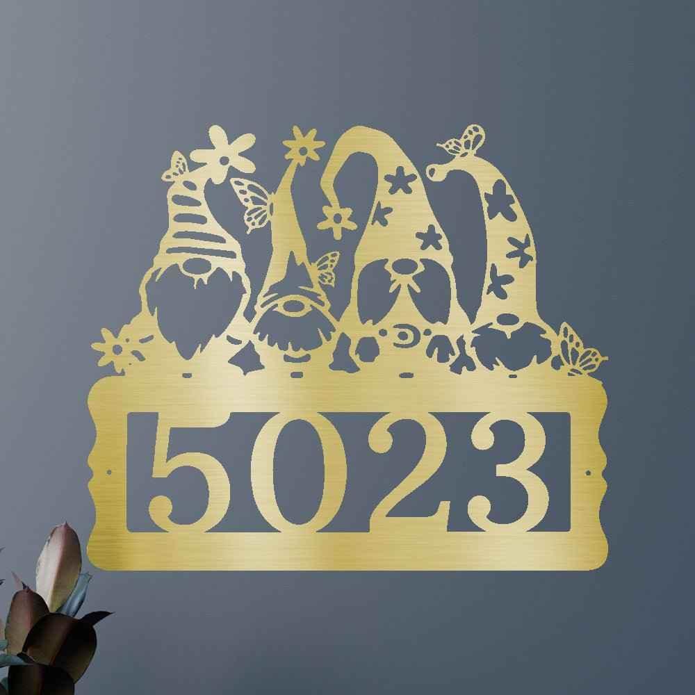 Gnome Address Personalized Gifts - Custom Metal Sign - GiFTiFY