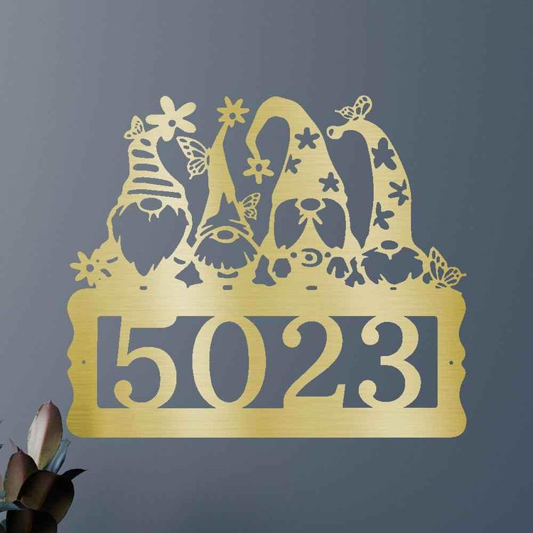 Gnome Address Personalized Gifts - Custom Metal Sign - GiFTiFY