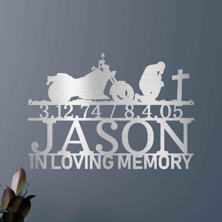 Motorcycle Remembrance Personalized Gifts - Custom Metal Sign - GiFTiFY