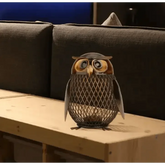 Metal Owl Shaped Piggy Bank Home Decoration - GiFTiFY