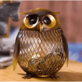 Metal Owl Shaped Piggy Bank Home Decoration - GiFTiFY