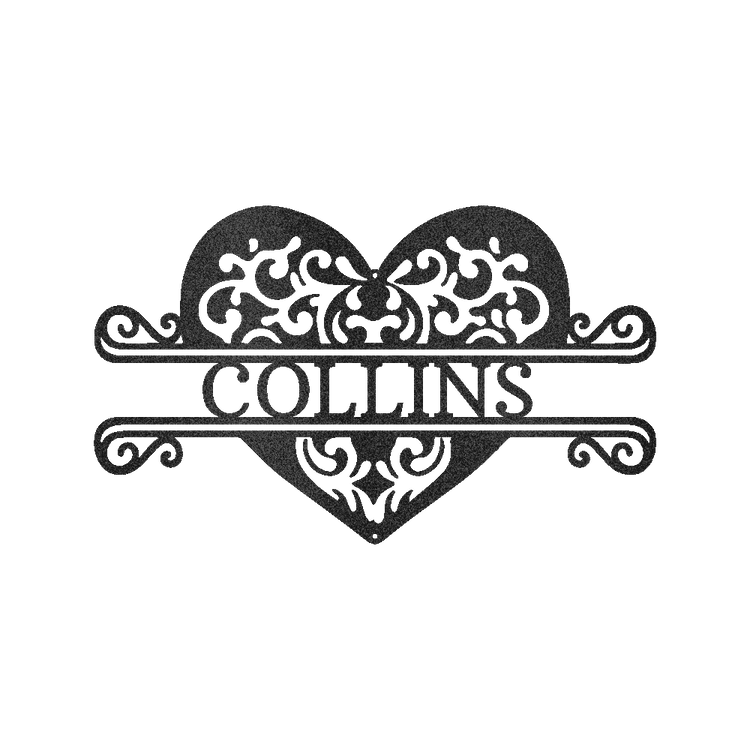 Fancy Heart Personalized Gifts - Custom Metal Sign - GiFTiFY