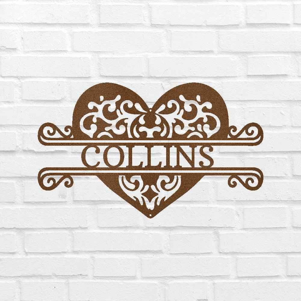 Fancy Heart Personalized Gifts - Custom Metal Sign - GiFTiFY