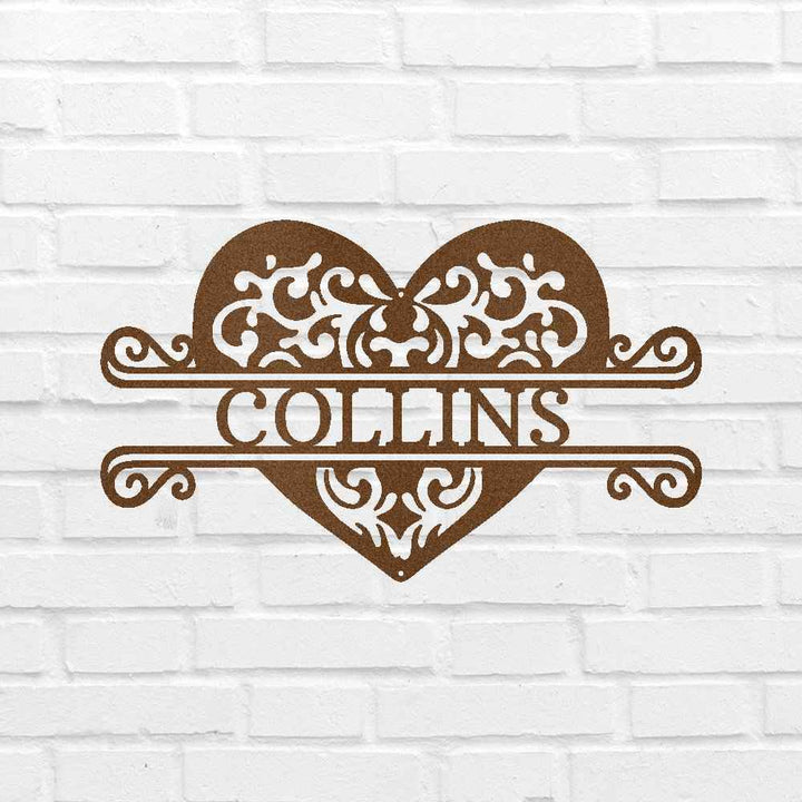 Fancy Heart Personalized Gifts - Custom Metal Sign - GiFTiFY