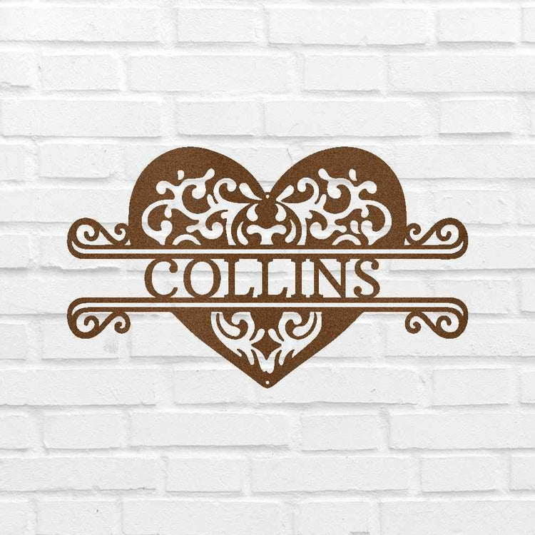 Fancy Heart Personalized Gifts - Custom Metal Sign - GiFTiFY