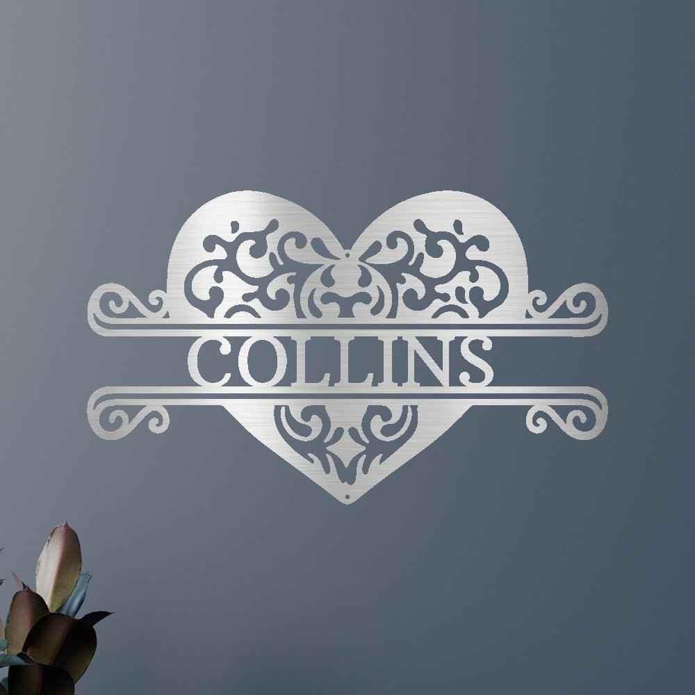 Fancy Heart Personalized Gifts - Custom Metal Sign - GiFTiFY
