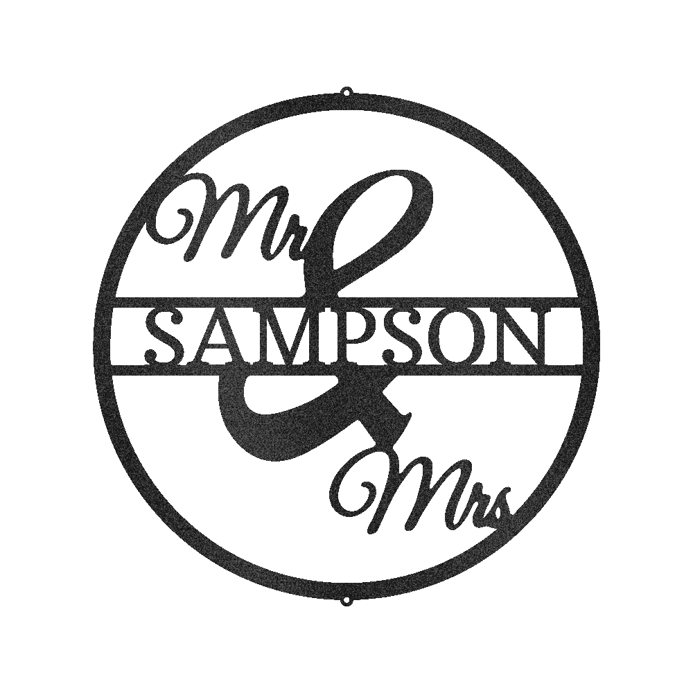 Mr and Mrs Circle Personalized Gifts - Custom Metal Sign - GiFTiFY