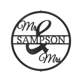 Mr and Mrs Circle Personalized Gifts - Custom Metal Sign - GiFTiFY