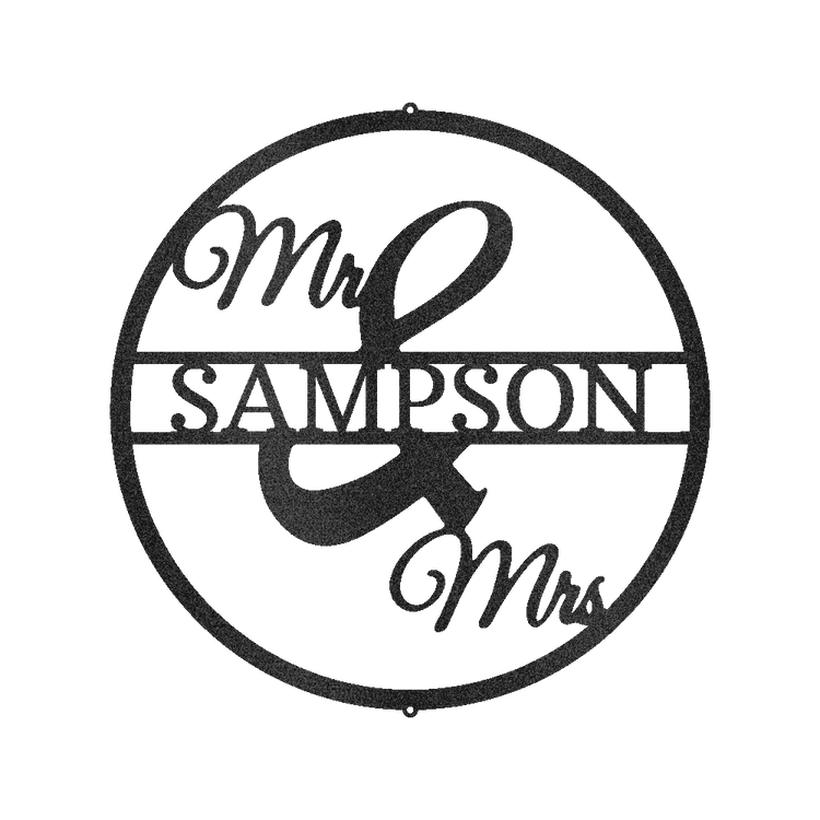 Mr and Mrs Circle Personalized Gifts - Custom Metal Sign - GiFTiFY