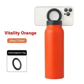 Metallic Sports Thermal Insulation Water Bottle Magnetic Phone Holder - GiFTiFY