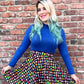 Blue Mock Neck Top