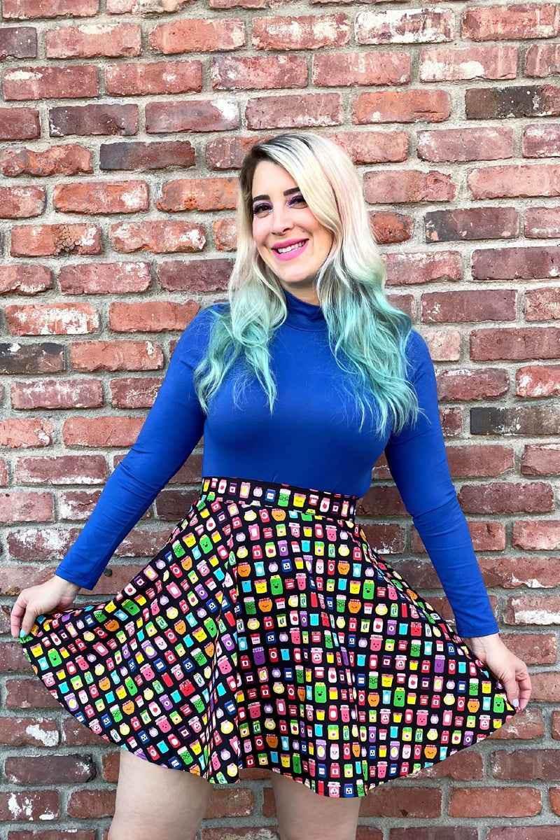 Blue Mock Neck Top Shirts & Tops by Retrolicious