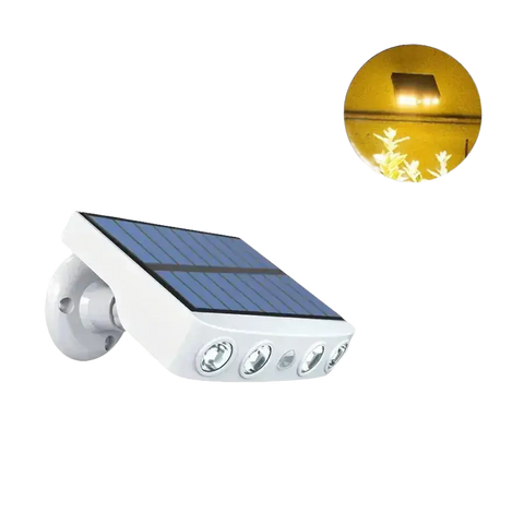 Solar-powered outdoor light with motion sensor.