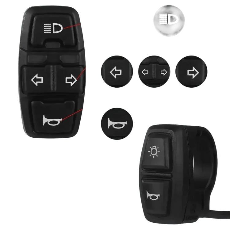 Motorcycle Handlebar Control Switches electric bike scooter Electric Bike Scooter Light Switch - GiFTiFY