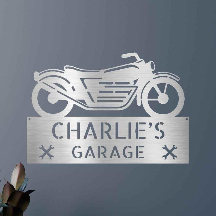 Motorcycle Decor - Custom Steel Sign - GiFTiFY