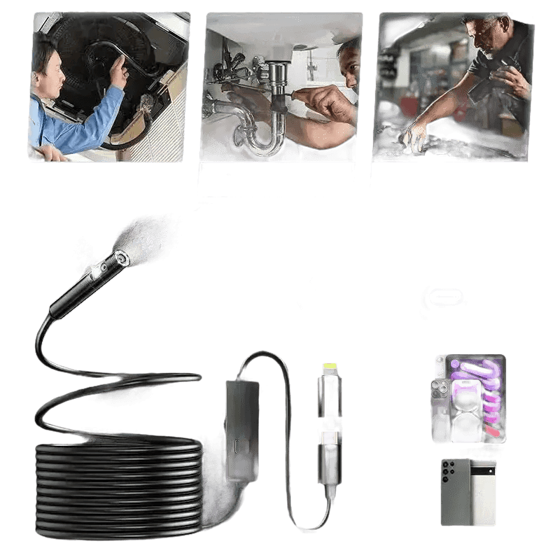 Multi Connector Wifi Endoscope Camera 8mm Dual Lens Endoscope Camera by Cutesliving Store