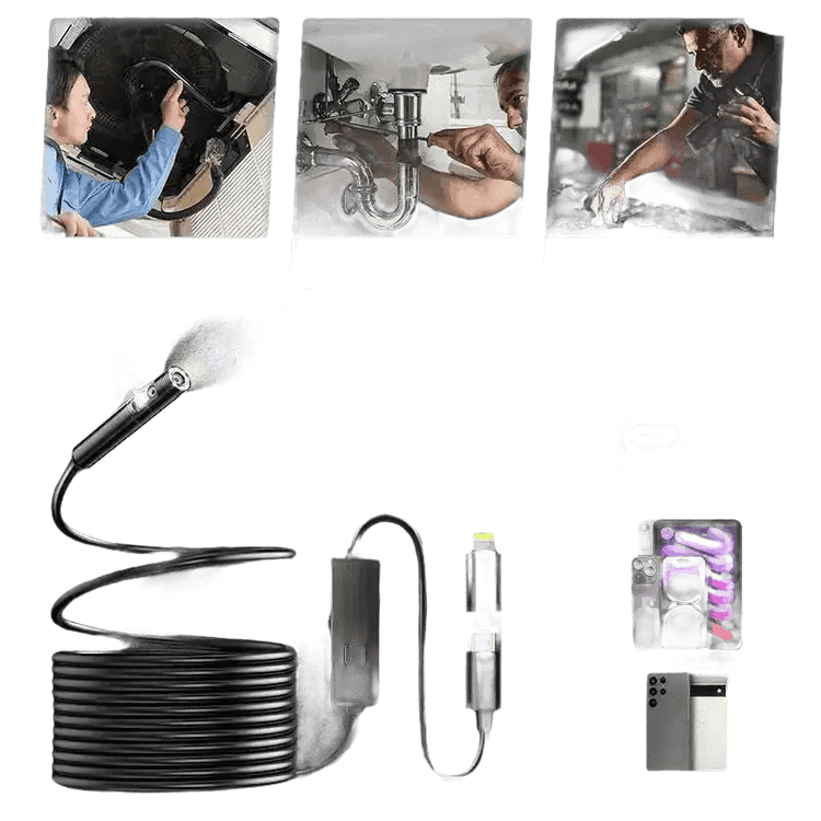 Multi Connector Wifi Endoscope Camera 8mm Dual Lens - GiFTiFY