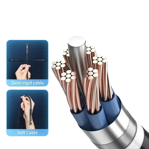 Hard cable with semi-rigid and soft cable options.