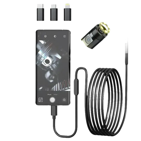 Endoscope camera with multiple connector types.