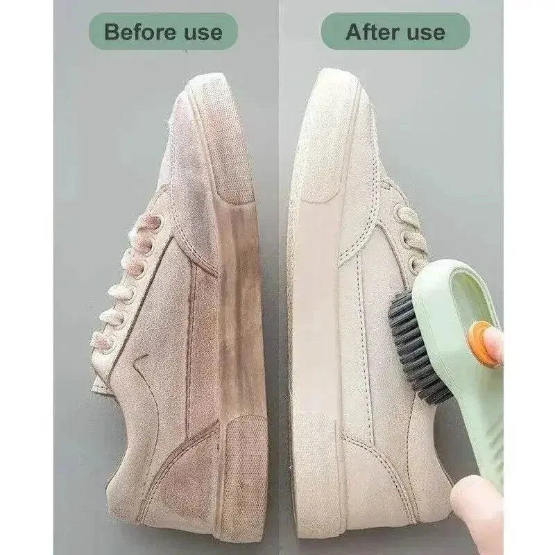 Multifunction Cleaning Shoe Brush Soft Automatic Liquid Shoe Brush Long Handle Clothes Soap Brush With Hook Clean Tool - GiFTiFY