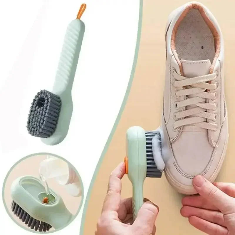 Multifunction Cleaning Shoe Brush Soft Automatic Liquid Shoe Brush Long Handle Clothes Soap Brush With Hook Clean Tool Multifunctional Shoe Brush by Dropshee